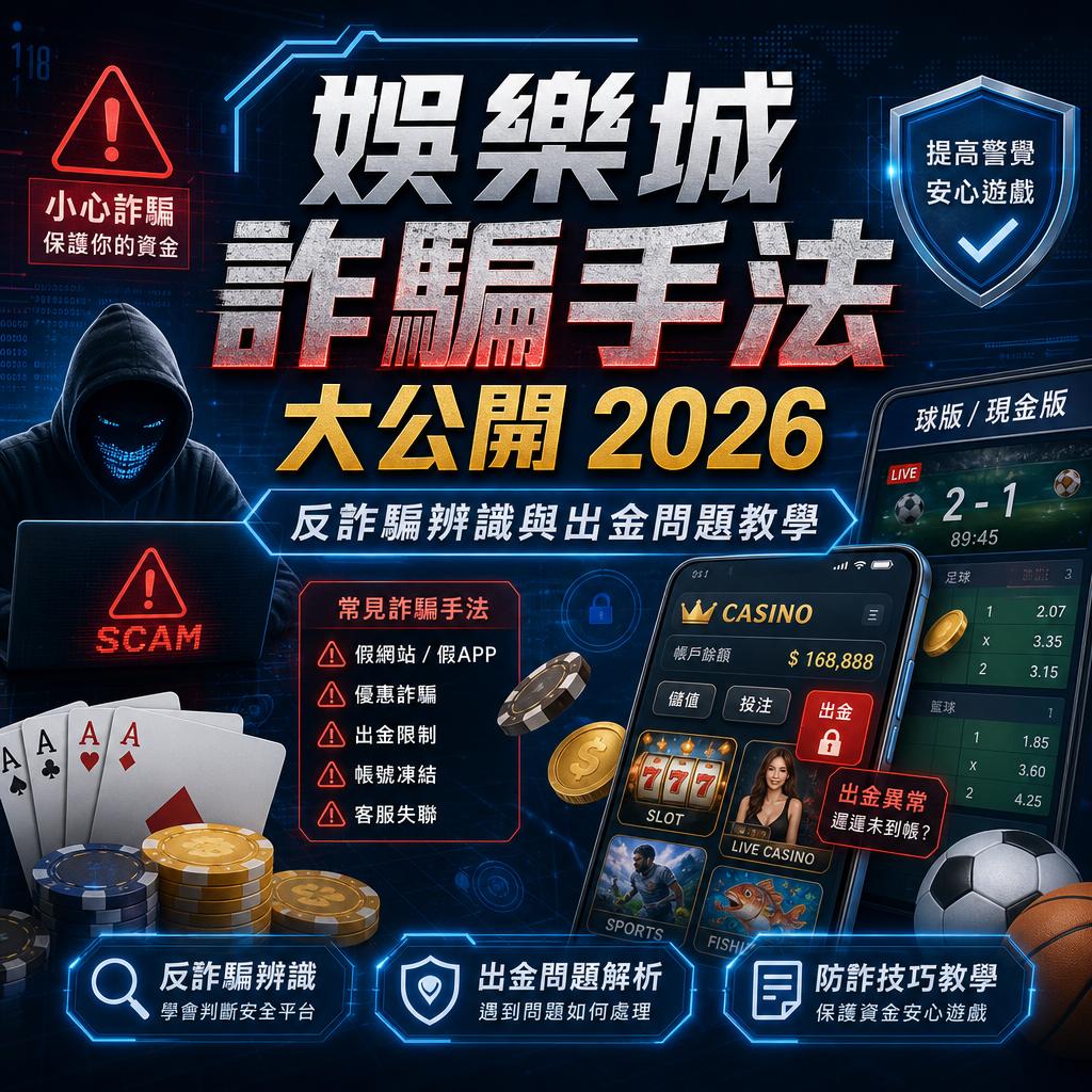娛樂城詐騙手法大公開 2026：反詐騙辨識與出金問題教學