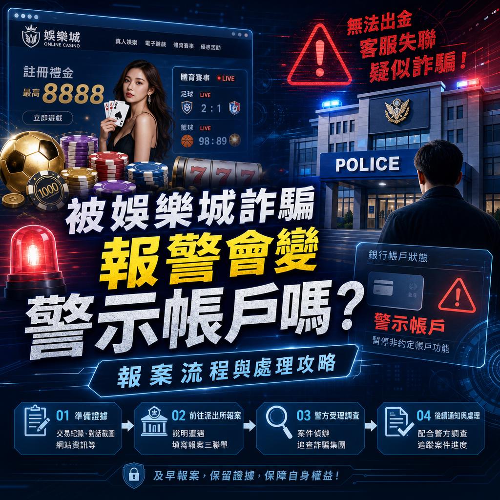 被娛樂城詐騙報警會變警示帳戶嗎？報案流程與處理攻略